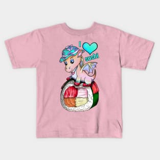 I love sushi pretty dragon roll Kids T-Shirt